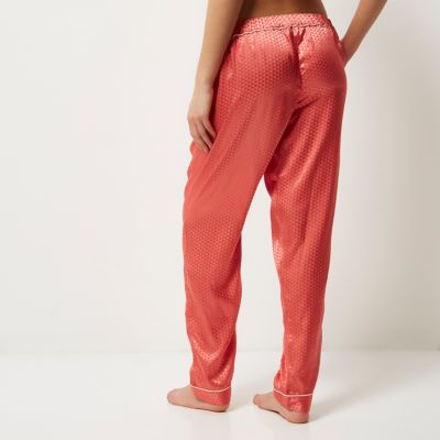 Pink jacquard pyjama trousers